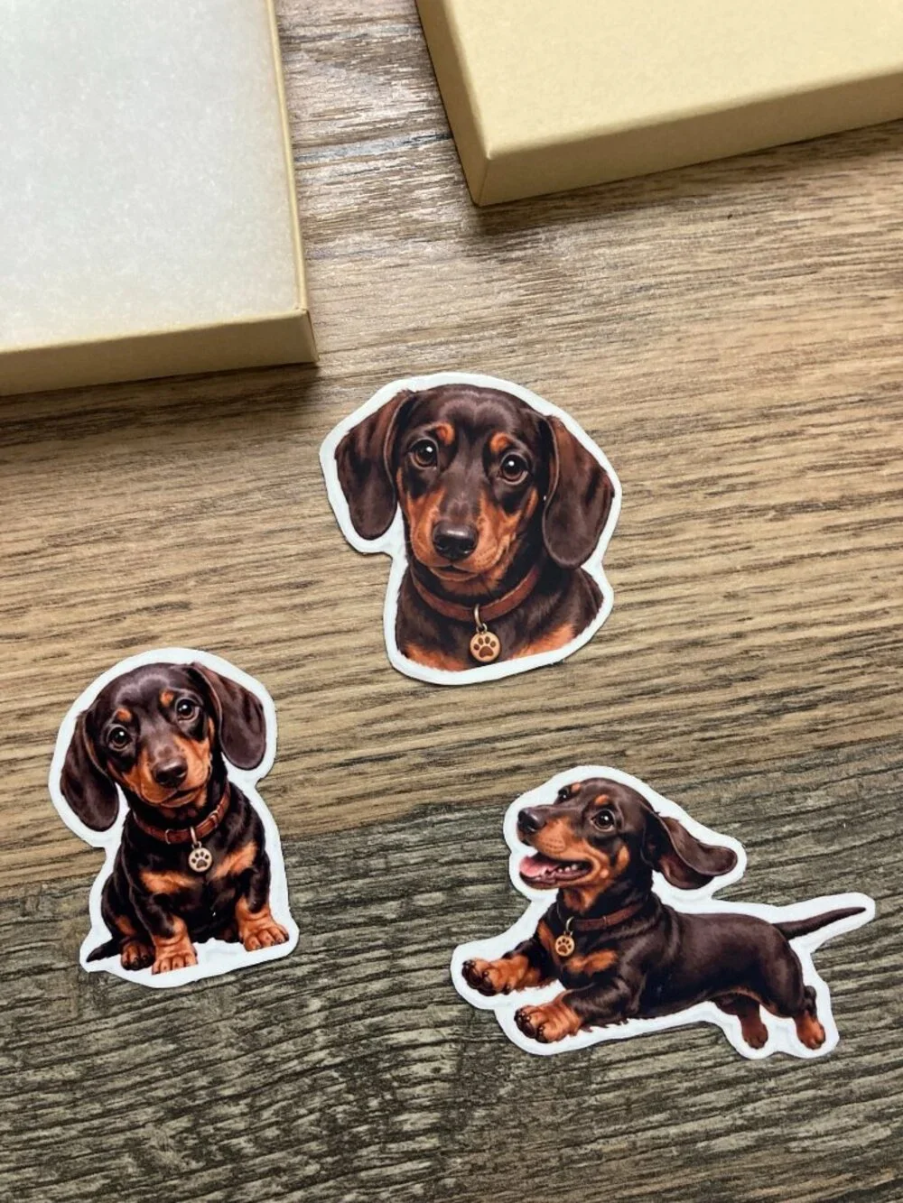 3 Dachshund Dog Magnets Wiener Dog Puppy Refrigerator Fridge Decor Gift